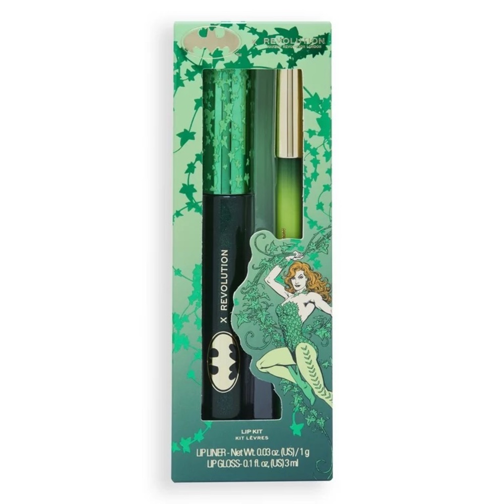 DC Comics x Revolution Lucky Kiss‎ Poison Ivy Green & Red Lip Kit Cosplay